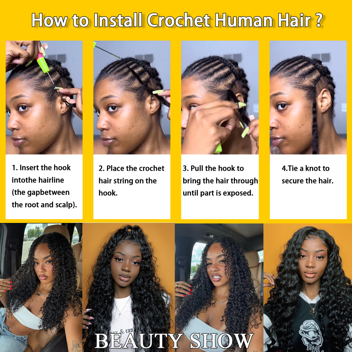 Burmese Curl Crochet Extensions - Pure Hair Factory