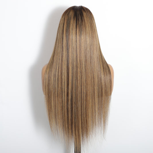 #4/27  Hd 5x5 Straight  Closure Wig