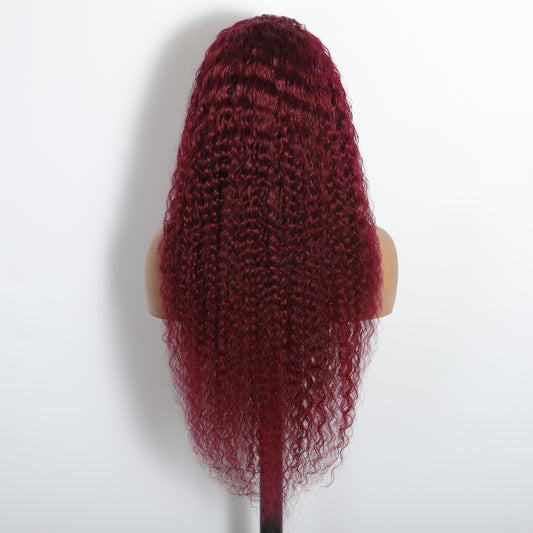 Burgundy 13x4 Deep Wave  Wig