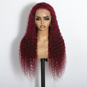 Burgundy 13x4 Deep Wave  Wig