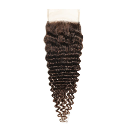 #2 Color 5x5 Transparent Lace Deep Wave  Closure