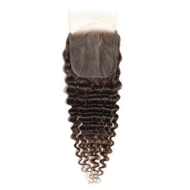 #2 Color 5x5 Transparent Lace Deep Wave  Closure
