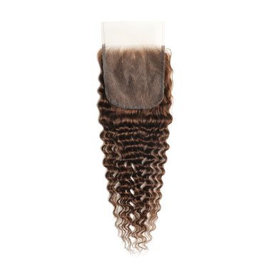 #4 Color 5x5 Transparent Lace Deep Wave  Closure