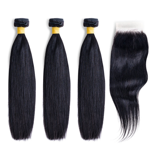 Premium Virgin Straight 3 Bundles with closure
