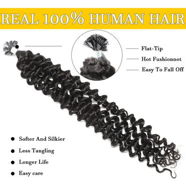 Curly(water wave) K-Tip - Pure Hair Factory