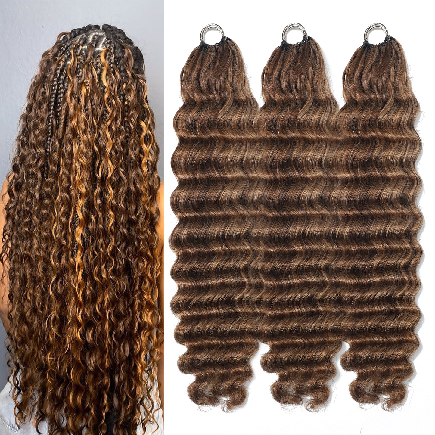 #P4/27 Loose Deep Wave Crochet Extensions