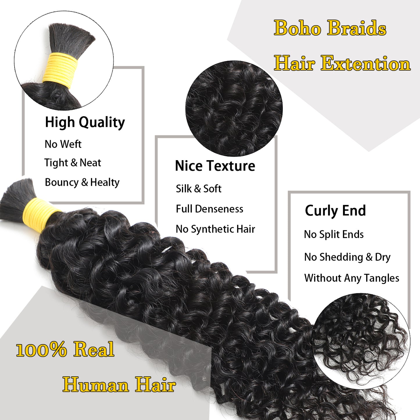 Boho curly hair bundle