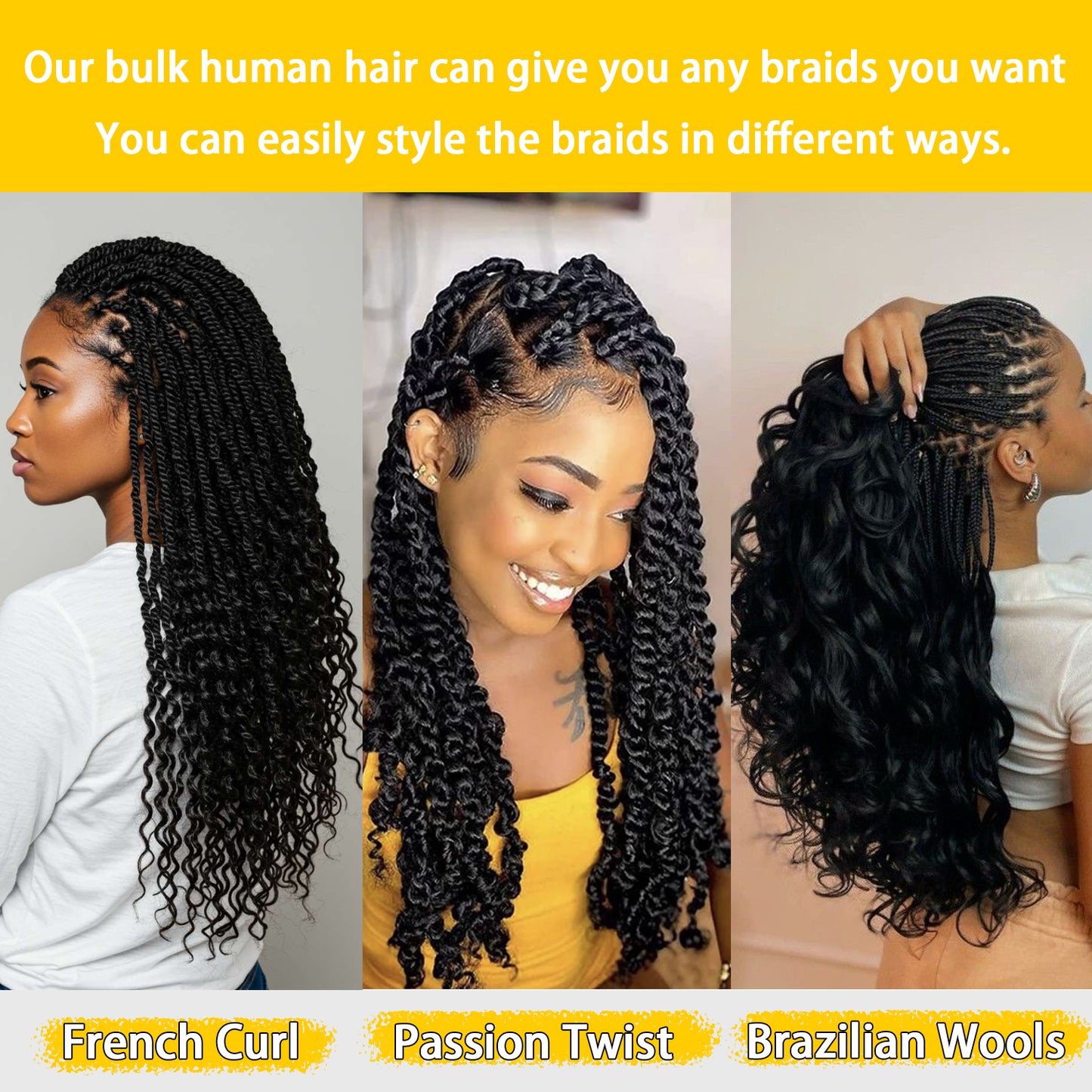 Boho curly hair bundle