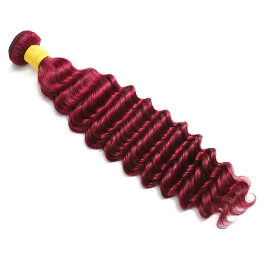 Burgendy Color Deep Wave Bundle