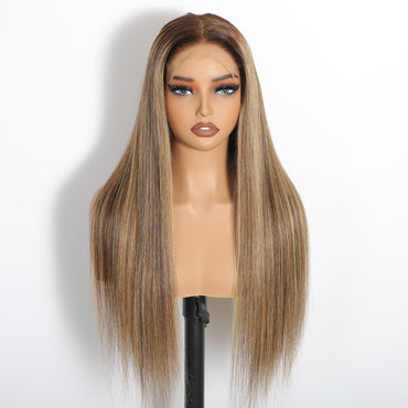 #4/27  Hd 5x5 Straight  Closure Wig