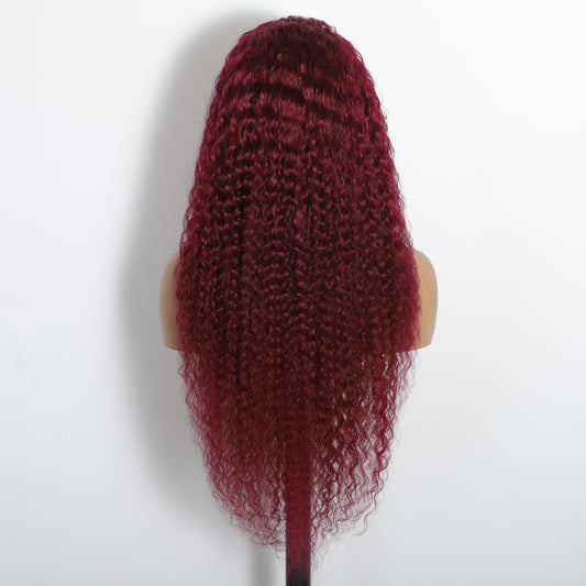 Burgundy 13x4 Deep Wave  Wig