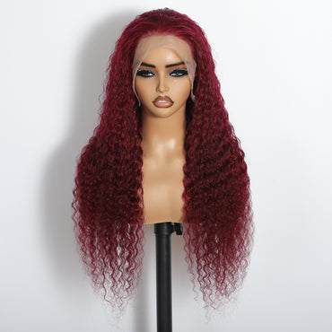 Burgundy 13x4 Deep Wave  Wig