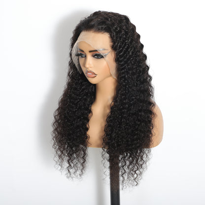 Deep Wave 13"x4"Transparent Full Frontal Lace Wig