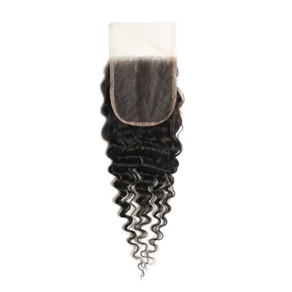 4x4 Transparent Lace Deep Wave Closure